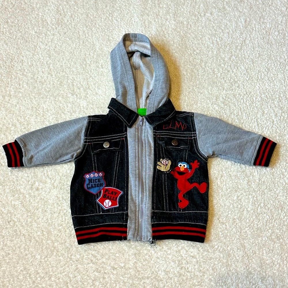 Sesame Street Denim and Gray Elmo Jacket